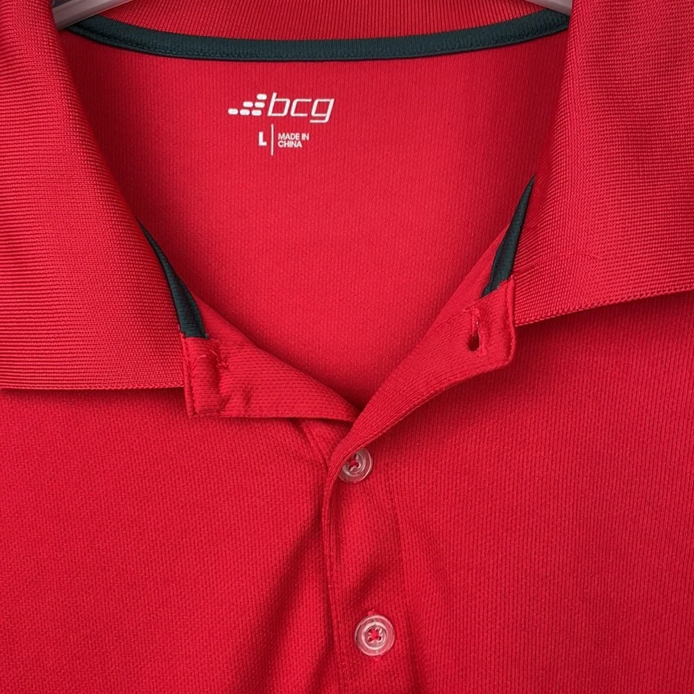BCG men’s red polo athletic/ golf shirt - Picture 3 of 6